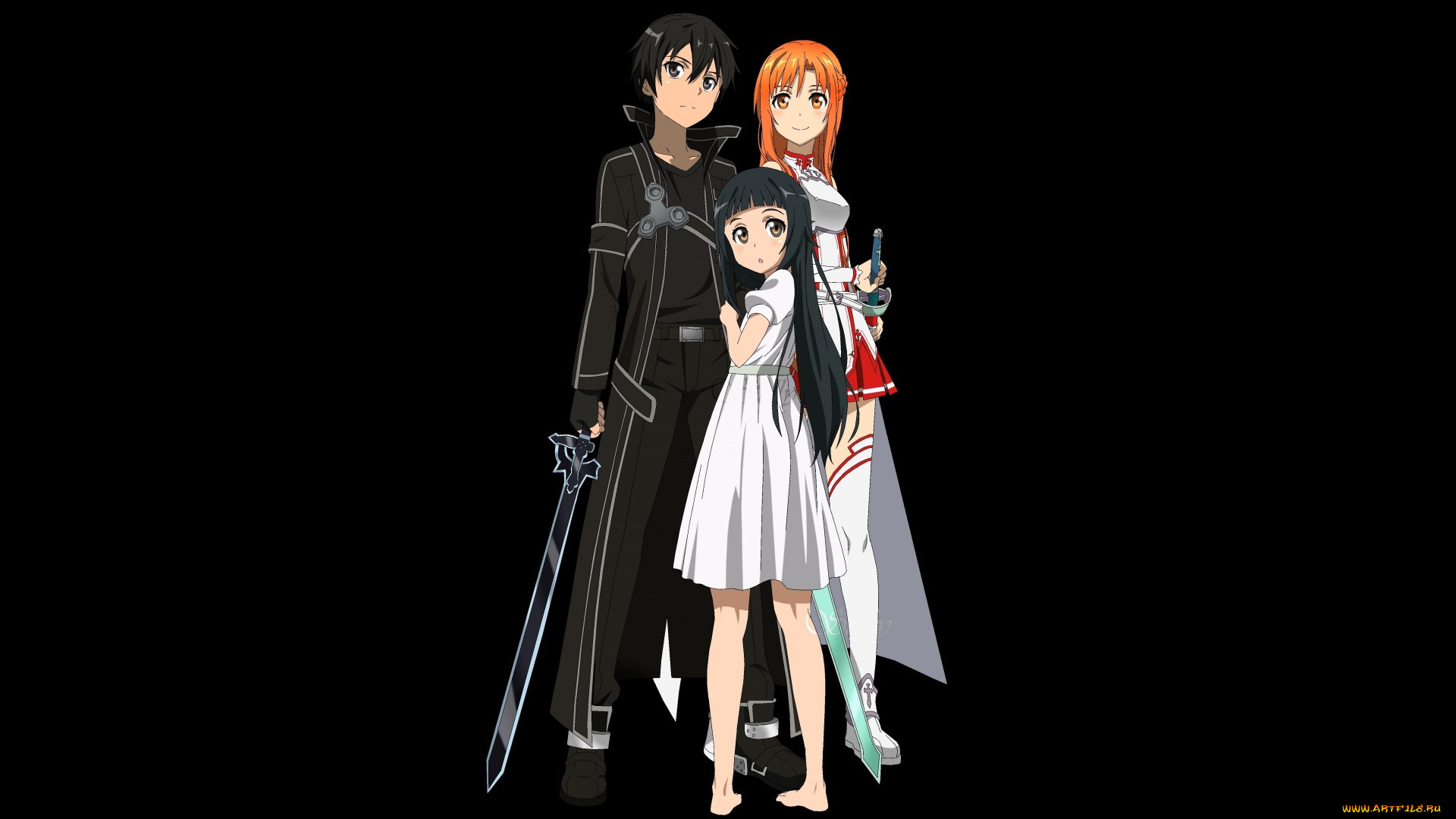 , sword art online, asuna, kirito, kirigaya, kazuto, yui